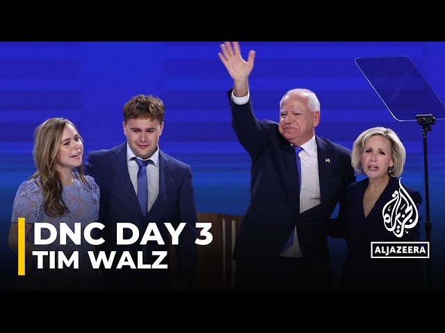 Walz accepts Democratic VP nomination, whips up crowd at DNC