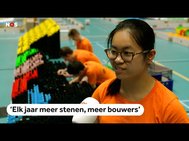 ⁣In Veenendaal wordt hard gewerkt aan een nieuw domino-record