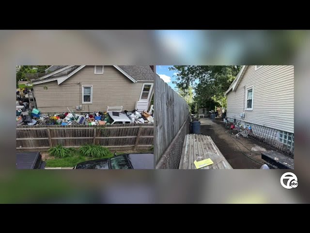 ⁣Woman thanks volunteers who helped clean yard after hoarding situation