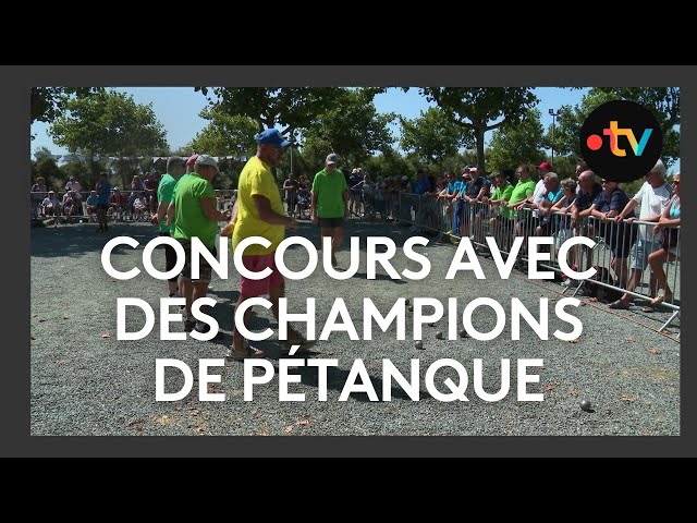 ⁣Concours de pétanque au camping avec des champions du monde