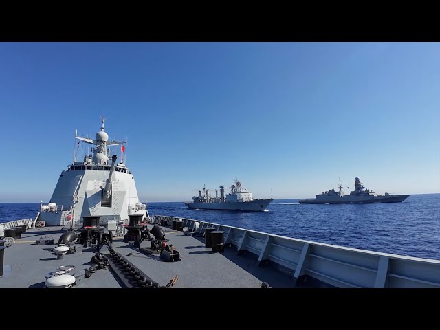 ⁣Chinese naval escort taskforce trains with Egyptian navy