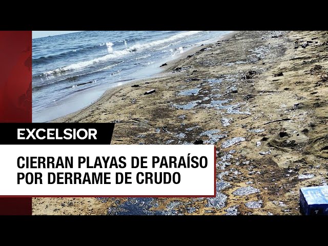 ⁣Playa del Sol en Tabasco cierra al público por un derrame de petróleo