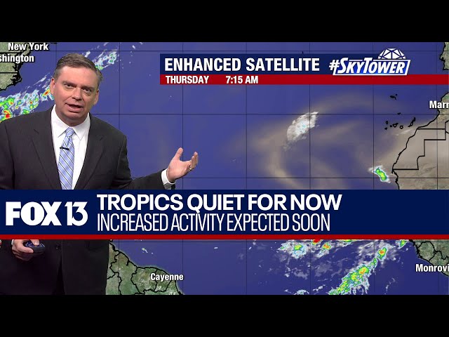 ⁣Tropics quiet for now; more activity expected soon