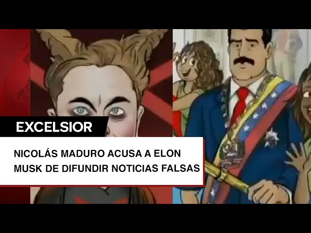 Maduro combate con la Biblia a un “satánico” Elon Musk en caricatura