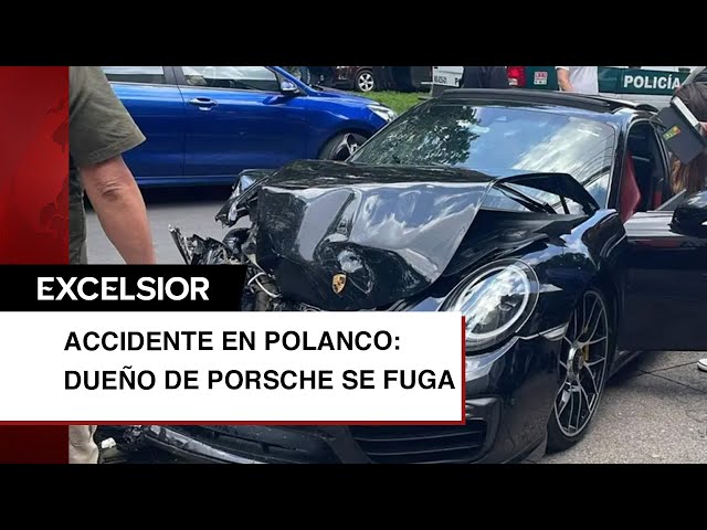 Fuerte choque en Polanco; conductor de Porsche se da a la fuga con todo y placas