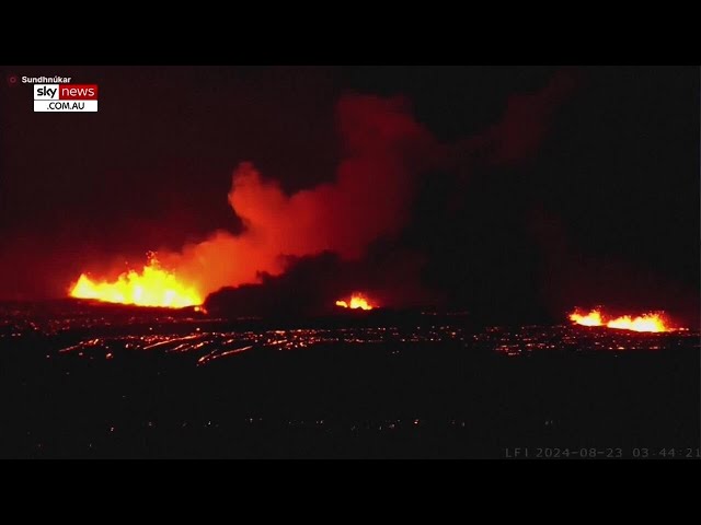 WATCH: Lava spews as volcano erupts in Iceland