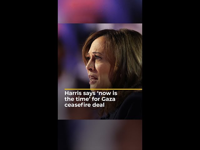 Harris says ‘now is the time’ for Gaza ceasefire deal | AJ #shorts