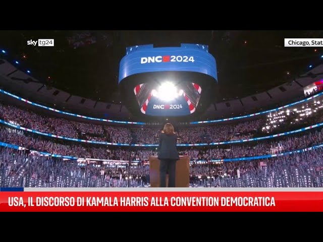 ⁣USA, discorso di Kamala Harris alla Convention democratica