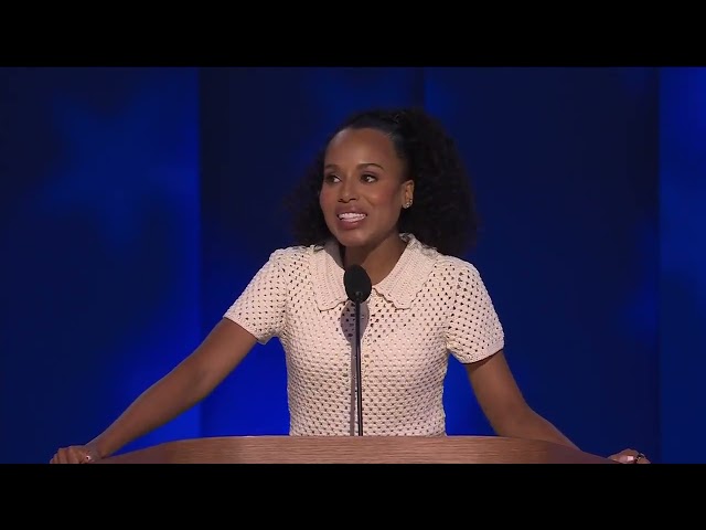 ⁣Kerry Washington makes appearance at DNC