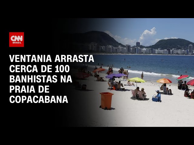 ⁣Ventania arrasta cerca de 100 banhistas na Praia de Copacabana | LIVE CNN