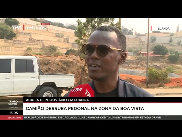 ⁣Acidente rodoviário em Luanda - Camião derruba pedonal na zona da Boa vista