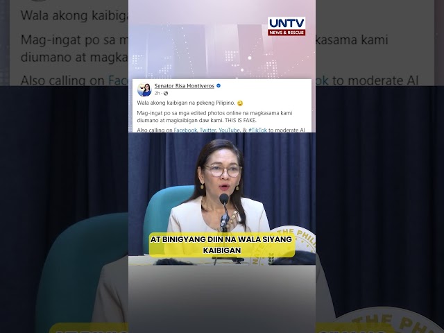 ⁣Larawan ni Sen. Hontiveros kasama si Alice Guo na kumakalat online, peke umano