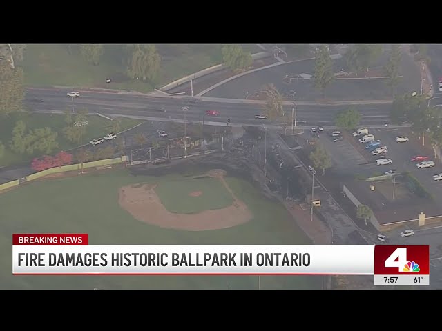 ⁣Fire damages historic baseball stadium in Ontario