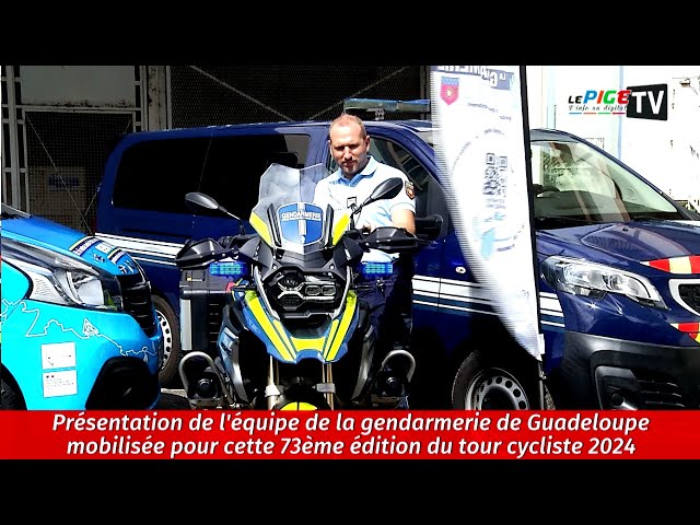 ⁣Présentation de l'équipe de la gendarmerie de Guadeloupe mobilisée pour ce tour cycliste 2024