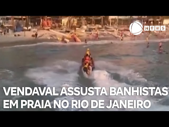 Vendaval assusta banhistas em praia no Rio de Janeiro