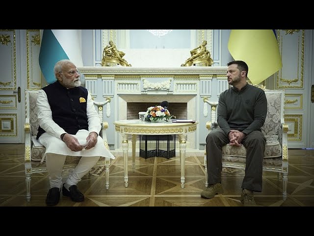 ⁣A Kyiv, Narendra Modi dit soutenir la souveraineté de l'Ukraine