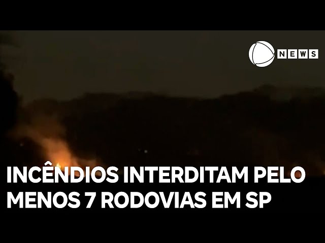 Incêndios provocam interdição de pelo menos sete rodovias no interior de SP