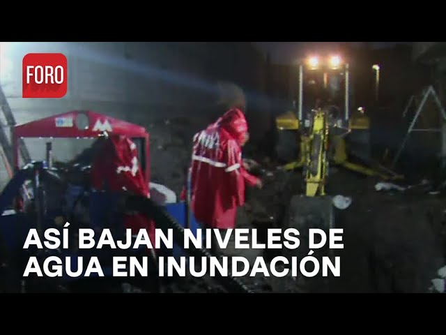 Así trabajan para bajar los niveles de las aguas negras de inundación en Chalco - Las Noticias