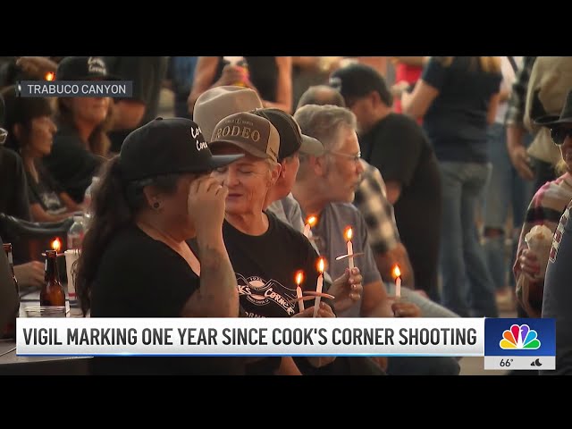 ⁣Vigil held for victims on anniversary of Cook's Corner shooting