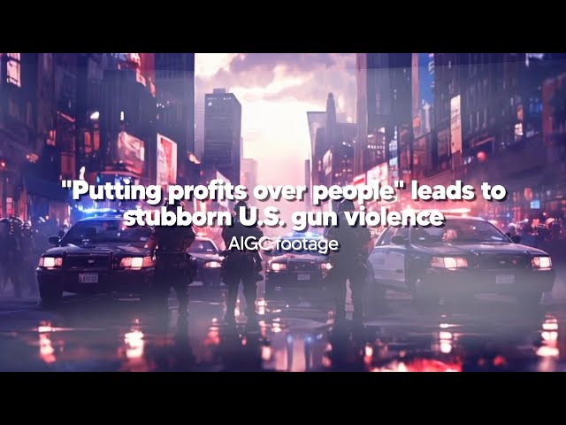 ⁣"Putting profits over people" leads to stubborn U.S. gun violence | AIGC footage