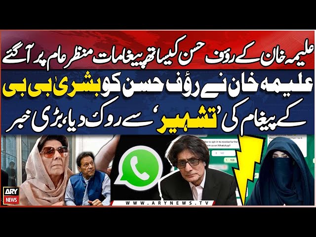 ⁣Aleema khan angry on Bushra bibi! Aleema Khan's WhatsApp chat with Rauf Hassan surfaces - Big N