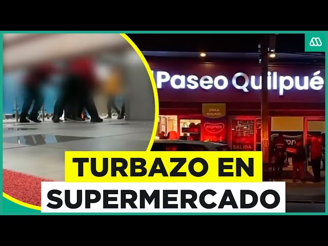 ⁣Turbazo en Quilpué: 7 delincuentes entraron a supermercado y golpearon a guardias