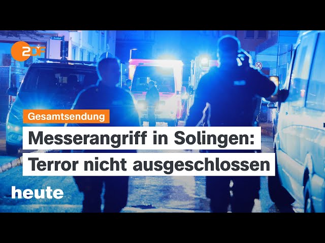 heute 19:00 Uhr vom 24.08.24 Anschlag in Solingen, Wahlkampf Brandenburg, Unabhängigkeitstag Ukraine