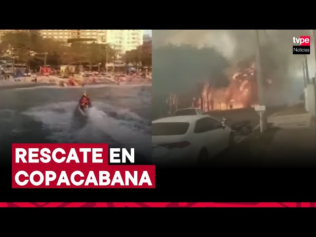 ⁣Brasil: fuertes vientos y rescates en Copacabana y Sao Paulo con incendio forestales