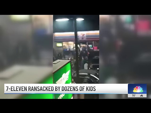 ⁣7-Eleven ransacked after street takeover in San Pedro