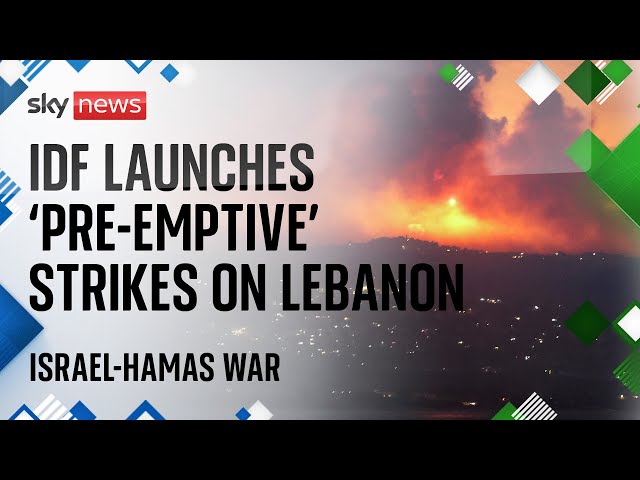 ⁣IDF carries out airstrikes on Lebanon as Hezbollah attacks Israel with hundreds of rockets