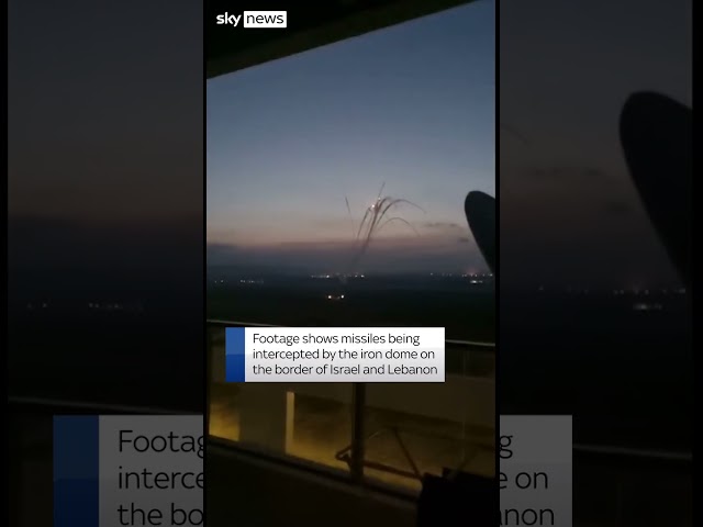 ⁣Moment iron dome intercepts missiles