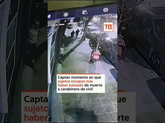 ⁣Captan momento en que sujetos escapan tras haber baleado de muerte a carabinero de franco