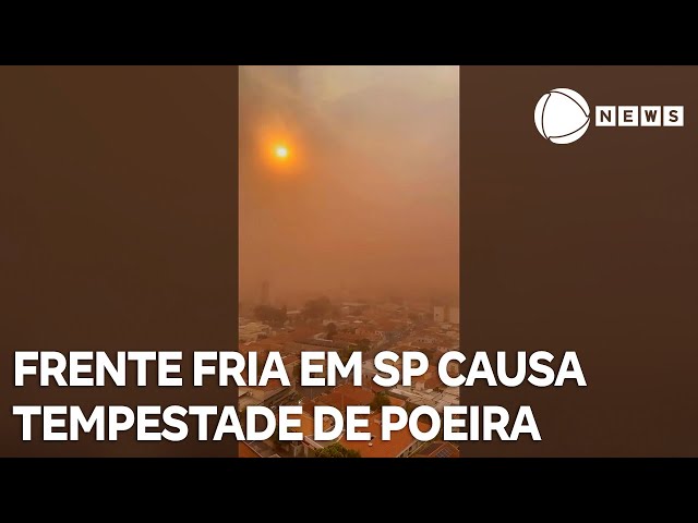 Frente fria causa tempestade de poeira no estado de São Paulo