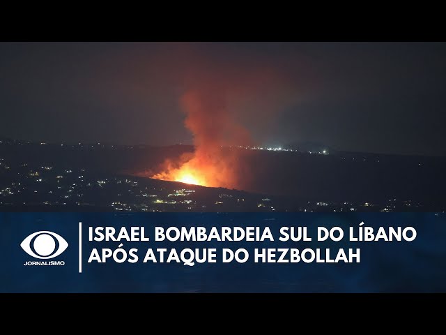 Israel bombardeia sul do Líbano após ataque do Hezbollah