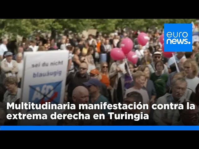 ⁣Grandes manifestaciones anti extrema derecha en Turingia antes de las elecciones estatales alemanas