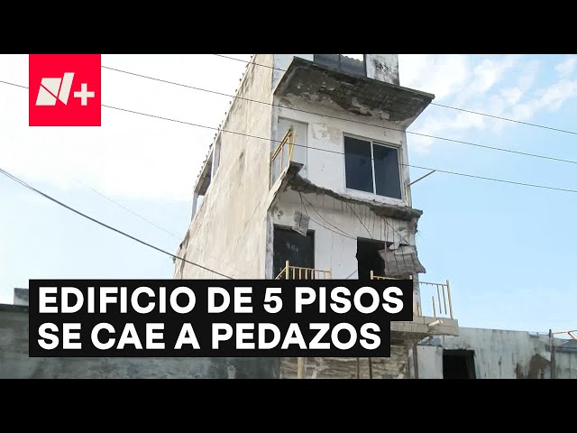 ⁣Vecinos temen por edificio de cinco pisos que se está cayendo a pedazos - N+