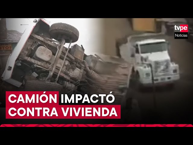 Independencia: camión queda suspendido tras sufrir aparatoso accidente en Payet