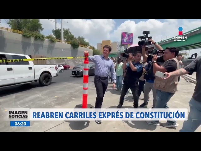 ⁣Samuel García reabre par vial de los carriles exprés en Monterrey