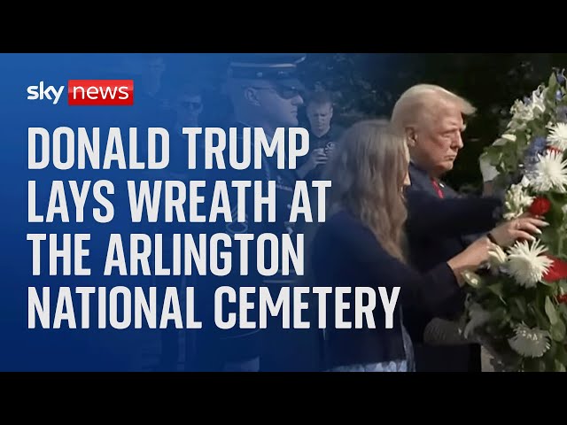 ⁣Donald Trump honours American service members at Arlington National Cemetery