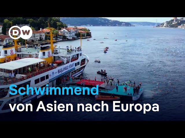 ⁣Zwischen den Kontinenten: Schwimmwettbewerb im Bosporus | DW Nachrichten