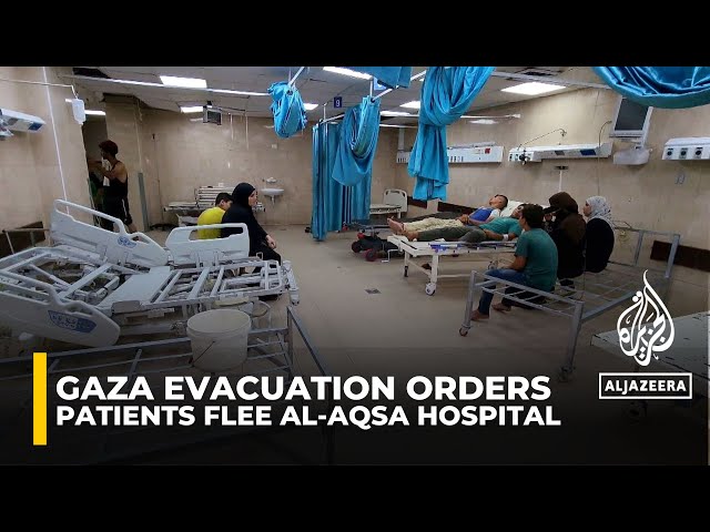 Palestinian Patients flee Deir el-Balah’s Al-Aqsa Hospital following Israeli evacuation order