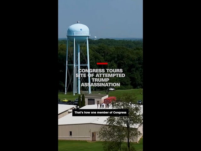 ⁣Drone video: Congress tours site of attempted Trump assassination