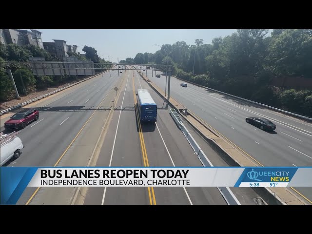 ⁣CATS bus lanes on Independence Blvd reopen after 7 years