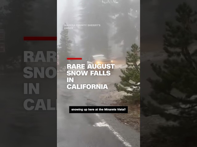 ⁣Rare summer snow hits California