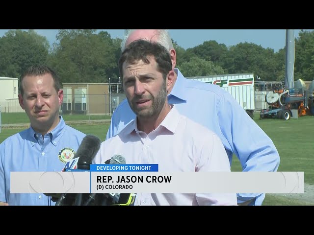 ⁣Colorado Rep. Jason Crow tours site of assassination attempt on former President Trump