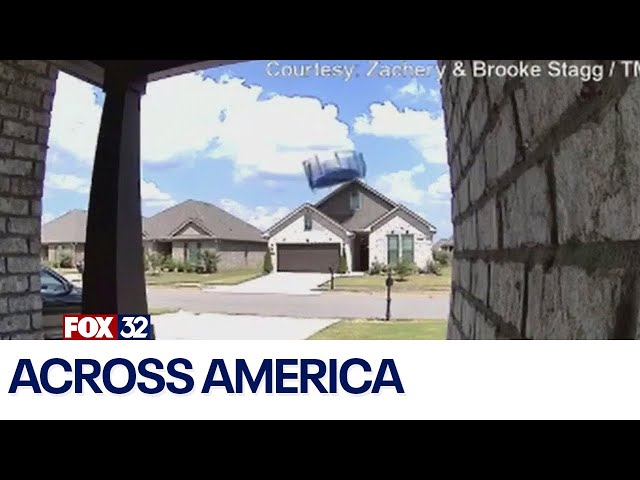 ⁣Across America: Trampoline flies over home