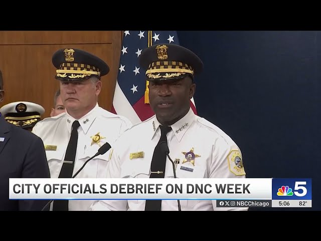 ⁣Mayor Johnson & Chicago officials debrief public after DNC 2024