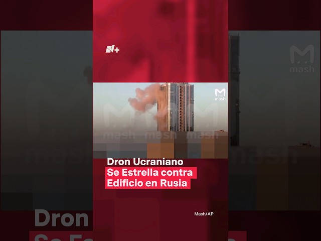 ⁣Dron ucraniano se estrella contra un edificio en Rusia - N+ #Shorts