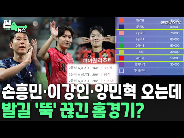 ⁣[씬속뉴스] "이 시기에 푯값 43% 인상"…텅 빈 축구대표팀 경기장? / 연합뉴스TV (YonhapnewsTV)