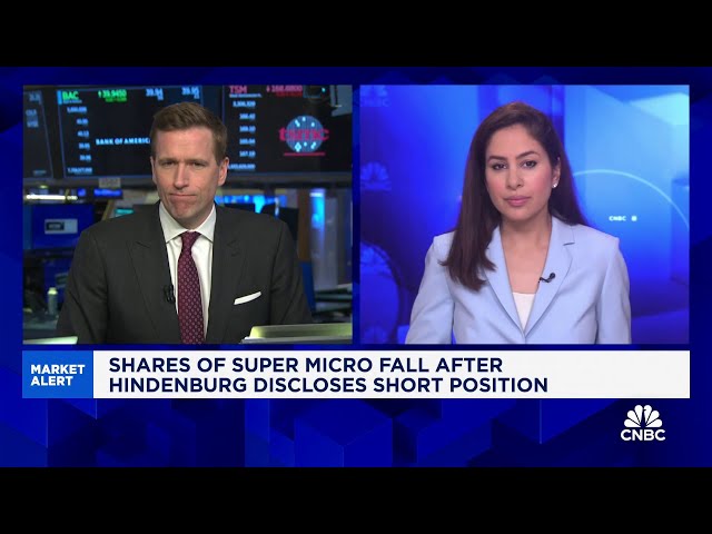 ⁣Super Micro shares fall after Hindenburg report discloses short position